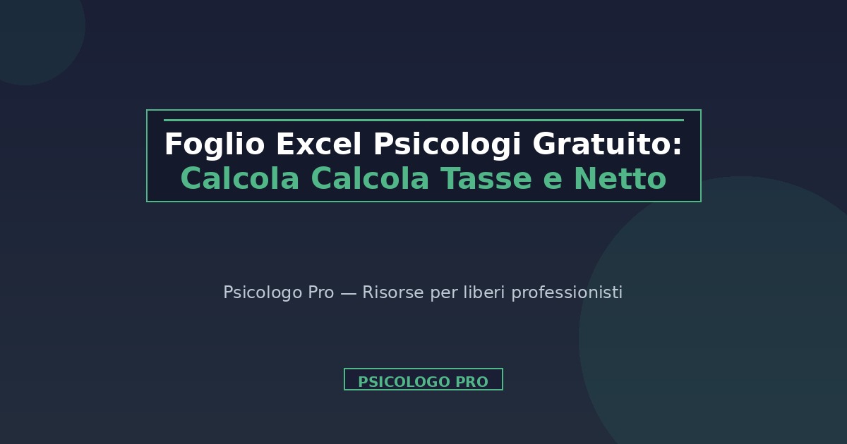 Foglio Excel Psicologi Gratuito